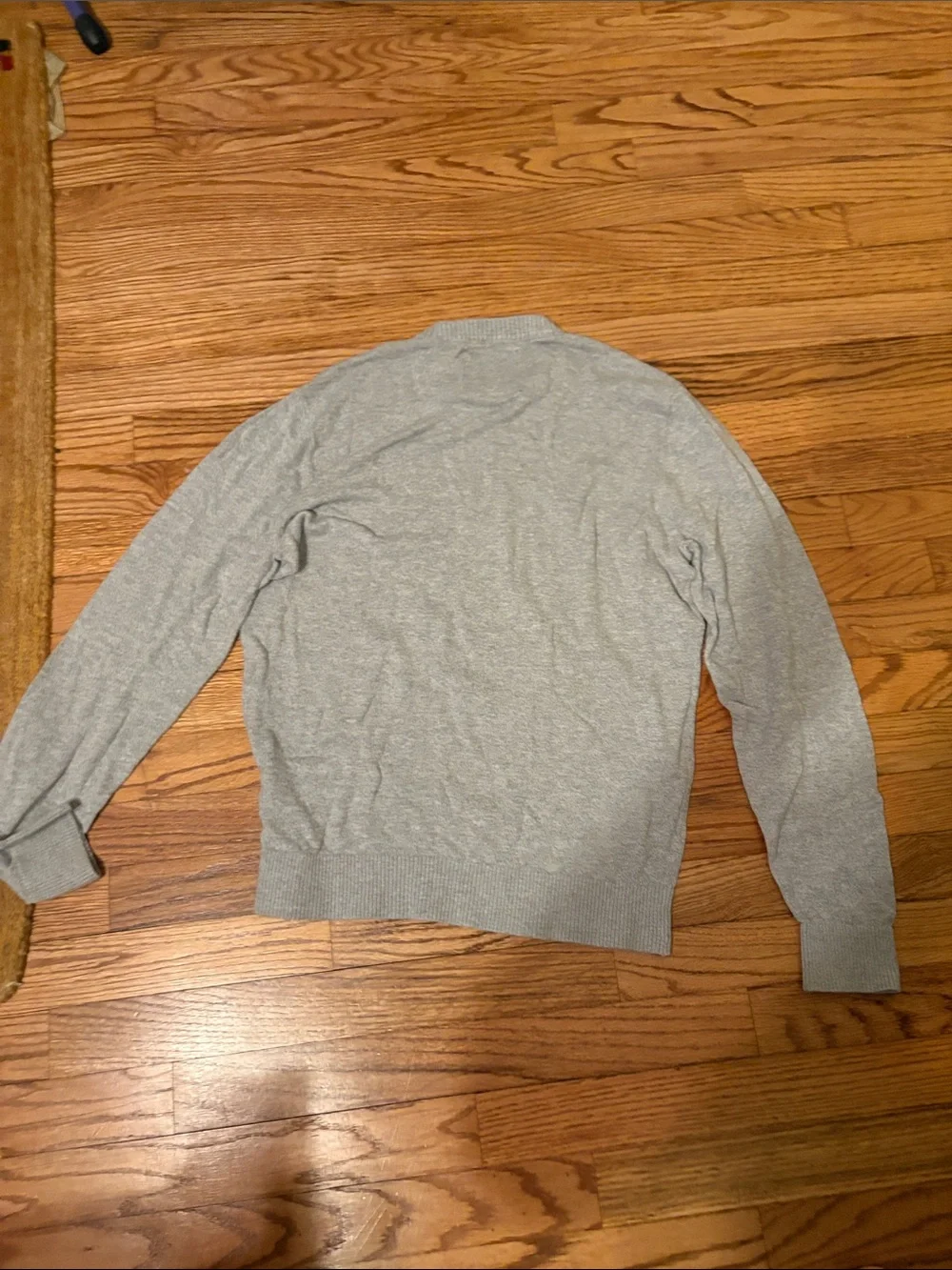 Hollister Light Gray Men's Crewneck Sweater with Chest Logo